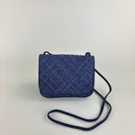 Visona Dream Woven Flap Crossbody Navy - Big Bag NY