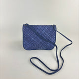 Visona Dream Woven Flap Crossbody Navy - Big Bag NY