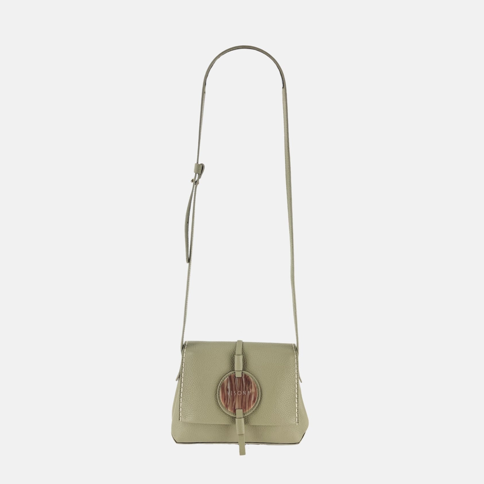 Visona Positano Tortoiseshells Small Crossbody Bag in Sage - Big Bag NY