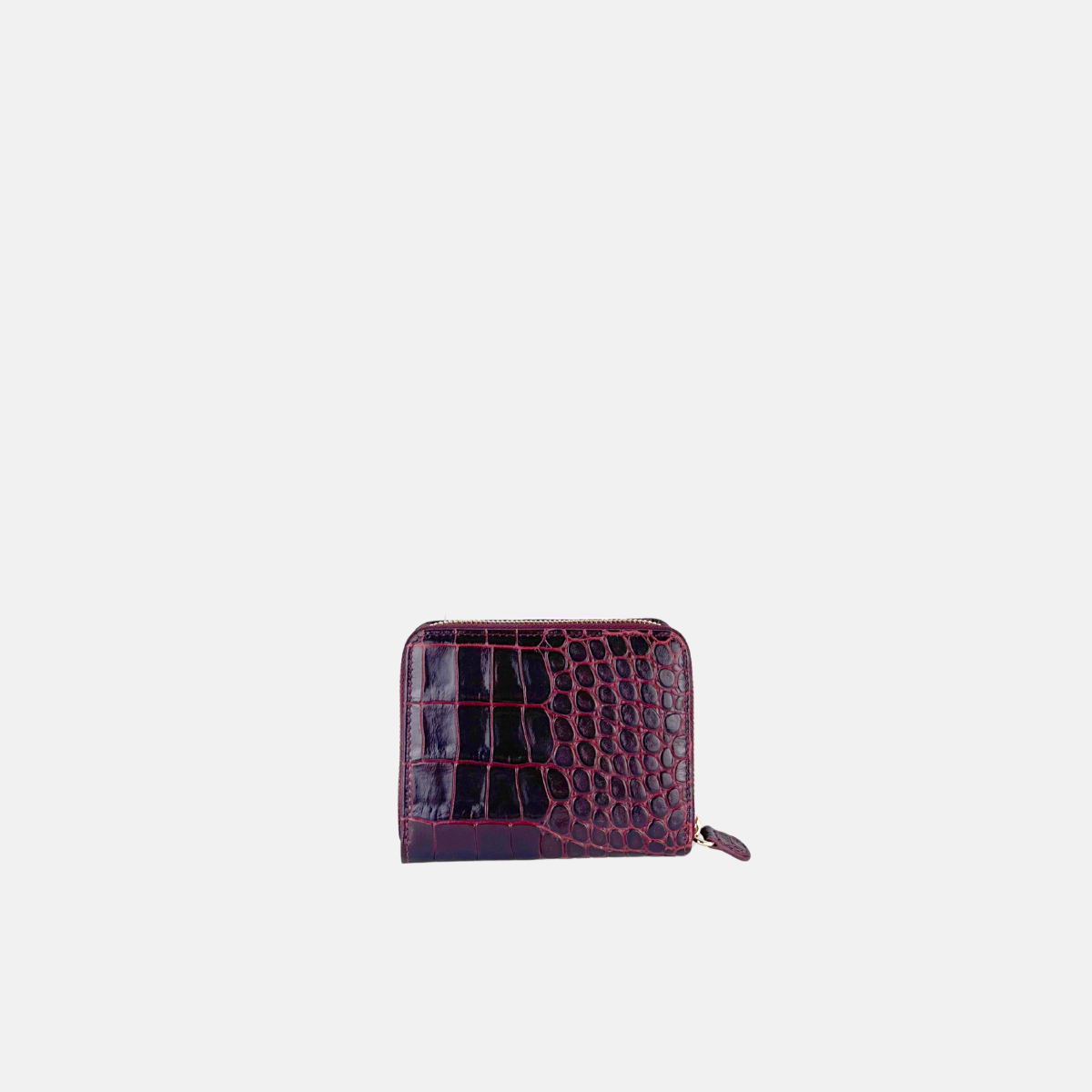 Visona Square Zip Around Wallet in Embossed Alligator Leather - Big Bag NY
