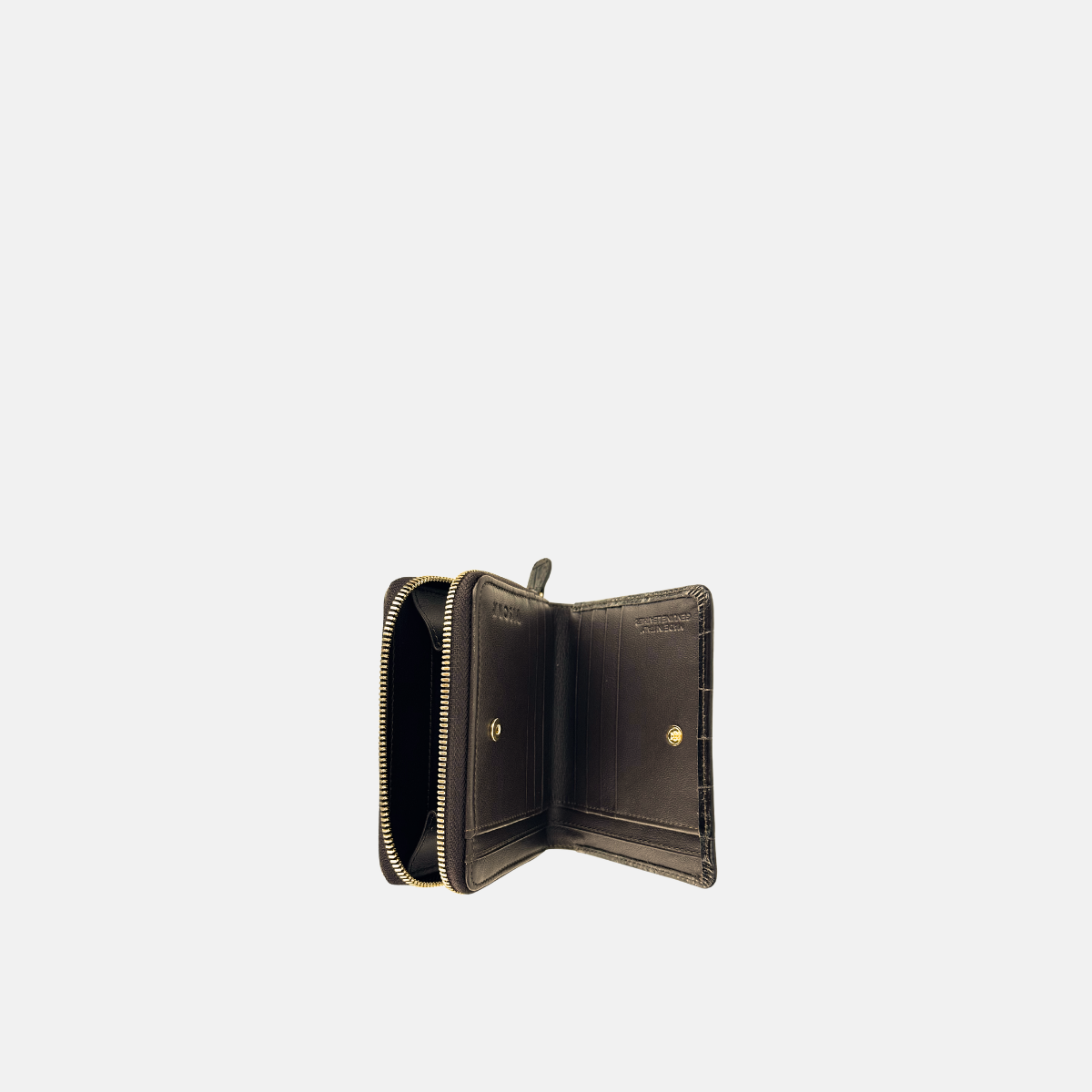 Visona Square Zip Around Wallet in Embossed Alligator Leather - Big Bag NY