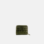 Visona Square Zip Around Wallet in Embossed Alligator Leather - Big Bag NY