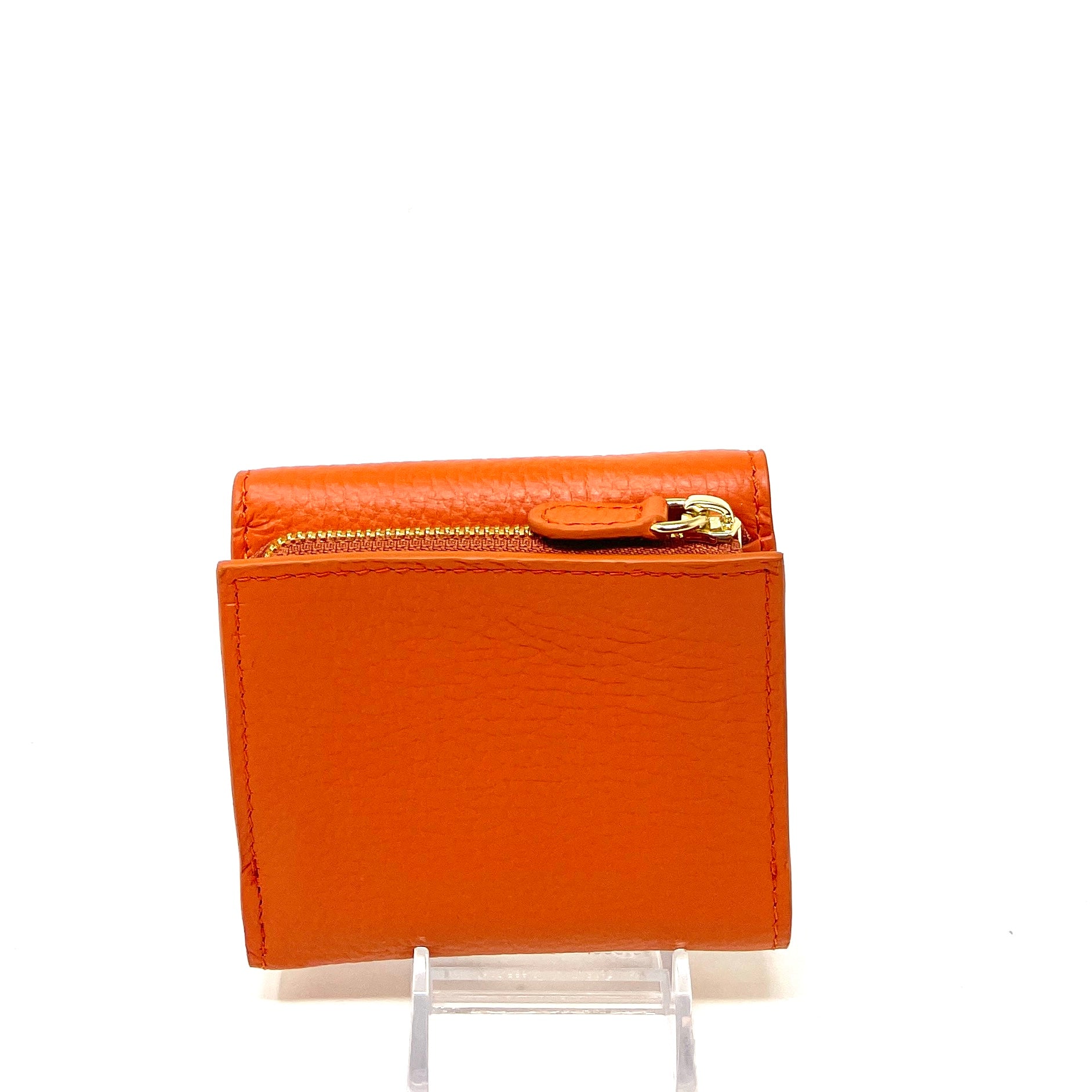 Visona Ultra Compact Trifold Wallet with Outside Zip Pocket PV-7699-PAPAYA - Big Bag NY 2