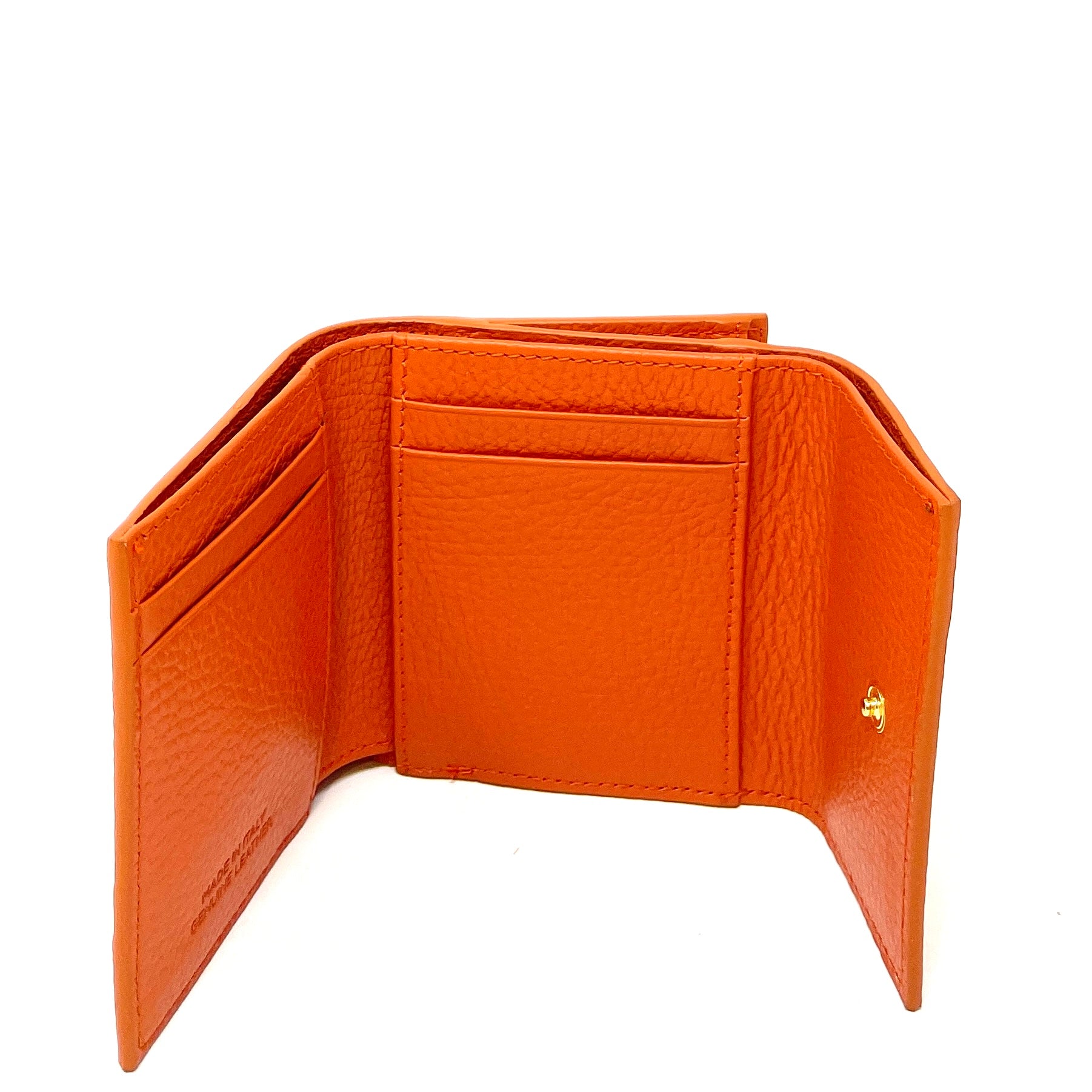 Visona Ultra Compact Trifold Wallet with Outside Zip Pocket PV-7699-PAPAYA - Big Bag NY 3