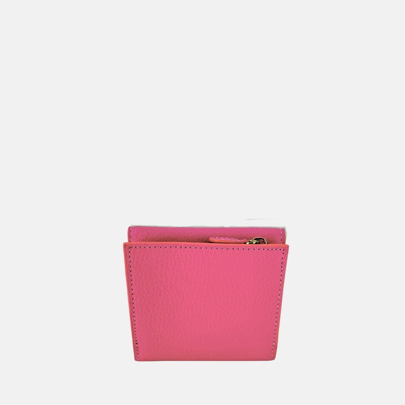 Visona Ultra Compact Trifold Wallet with Outside Zip Pocket in Magenta - Big Bag NY