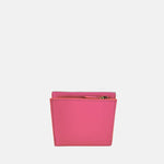 Visona Ultra Compact Trifold Wallet with Outside Zip Pocket in Magenta - Big Bag NY
