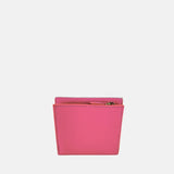 Visona Ultra Compact Trifold Wallet with Outside Zip Pocket in Magenta - Big Bag NY