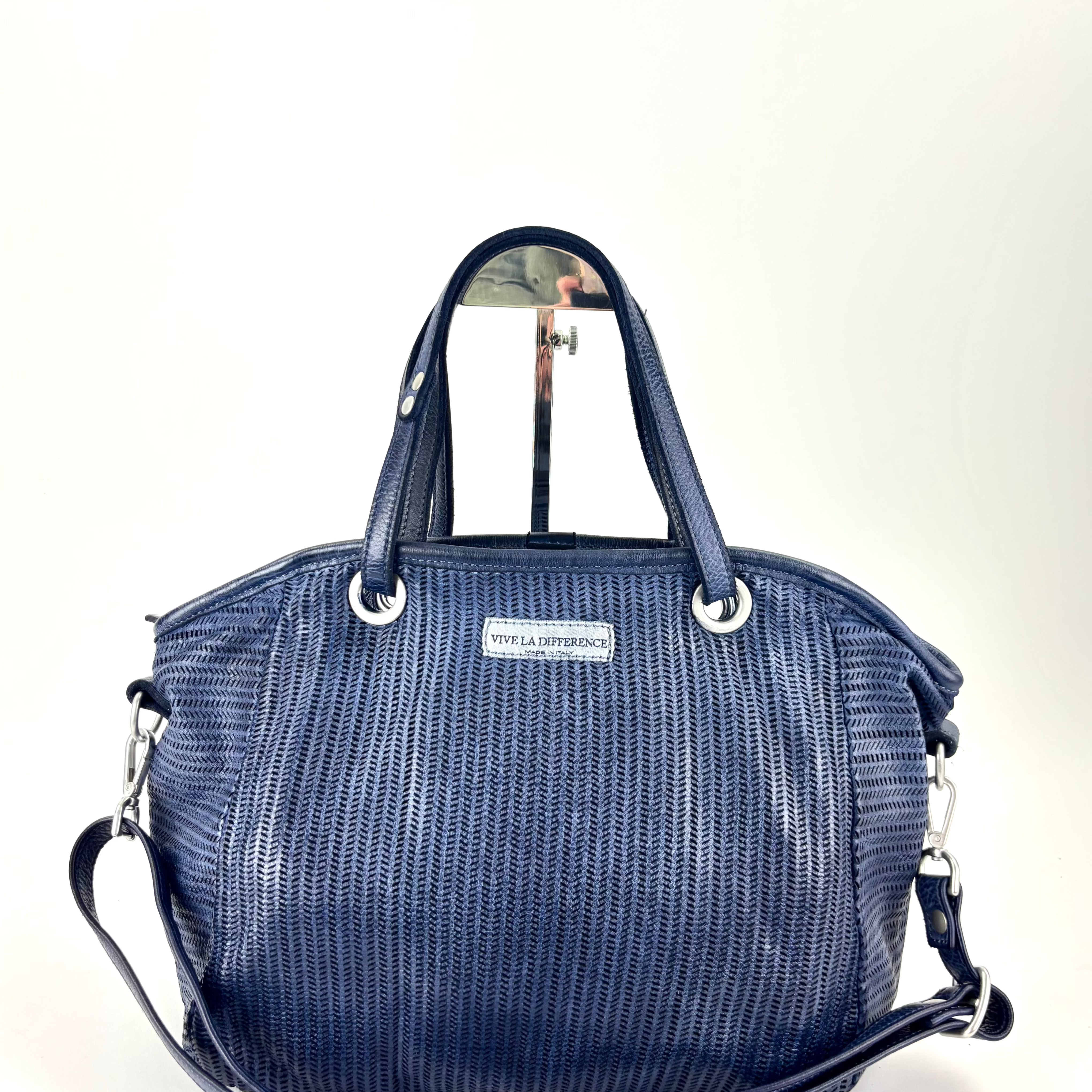 Vive La Difference - FLAMINGO MAXI DOTS Perforated Tote INK BLUE - Big Bag NY