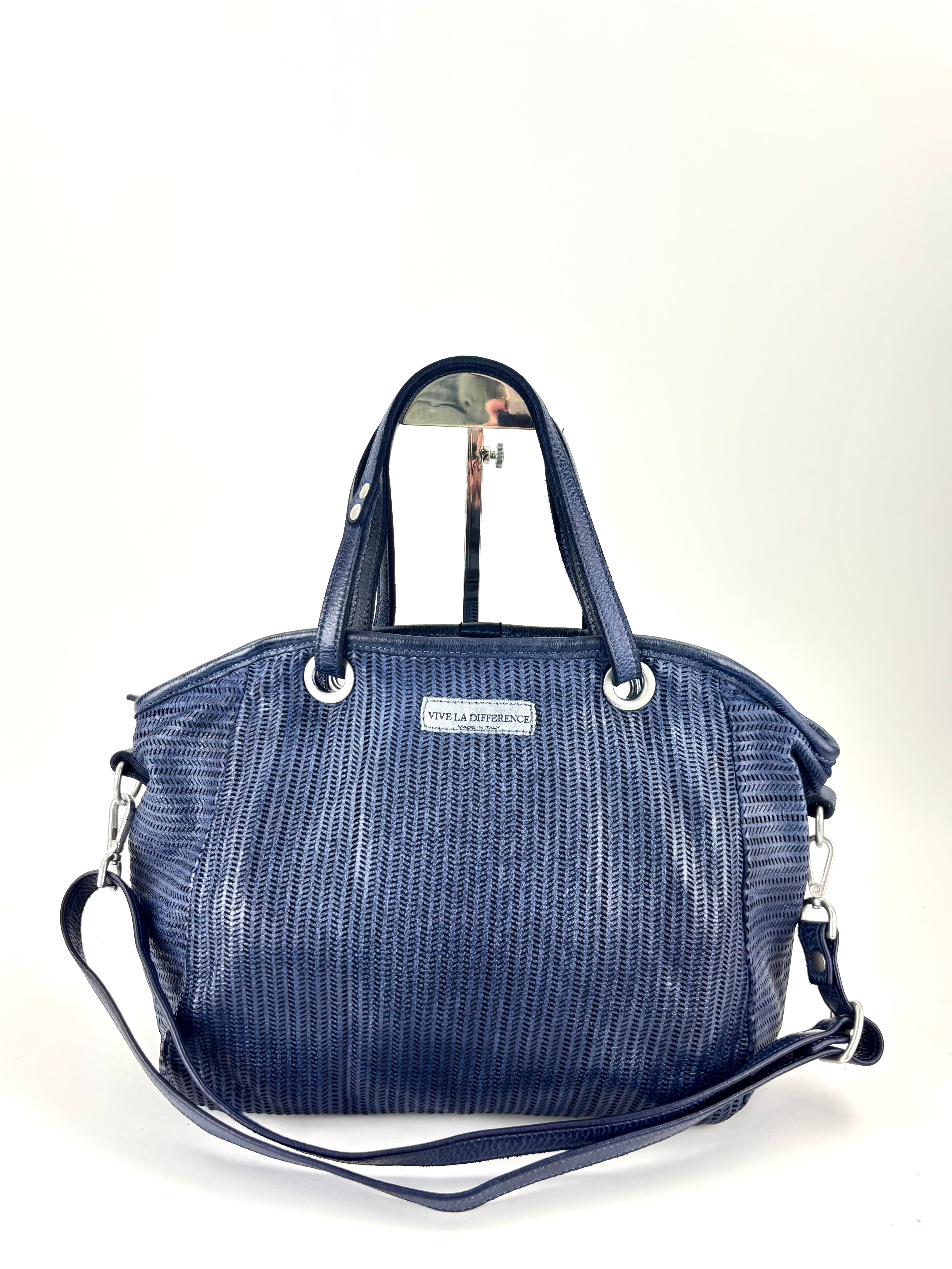 Vive La Difference - FLAMINGO MAXI DOTS Perforated Tote INK BLUE - Big Bag NY