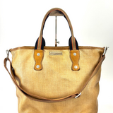 Vive La Difference BASKET STRAW Contrast Handle Large Raffia Tote - Big Bag NY 1