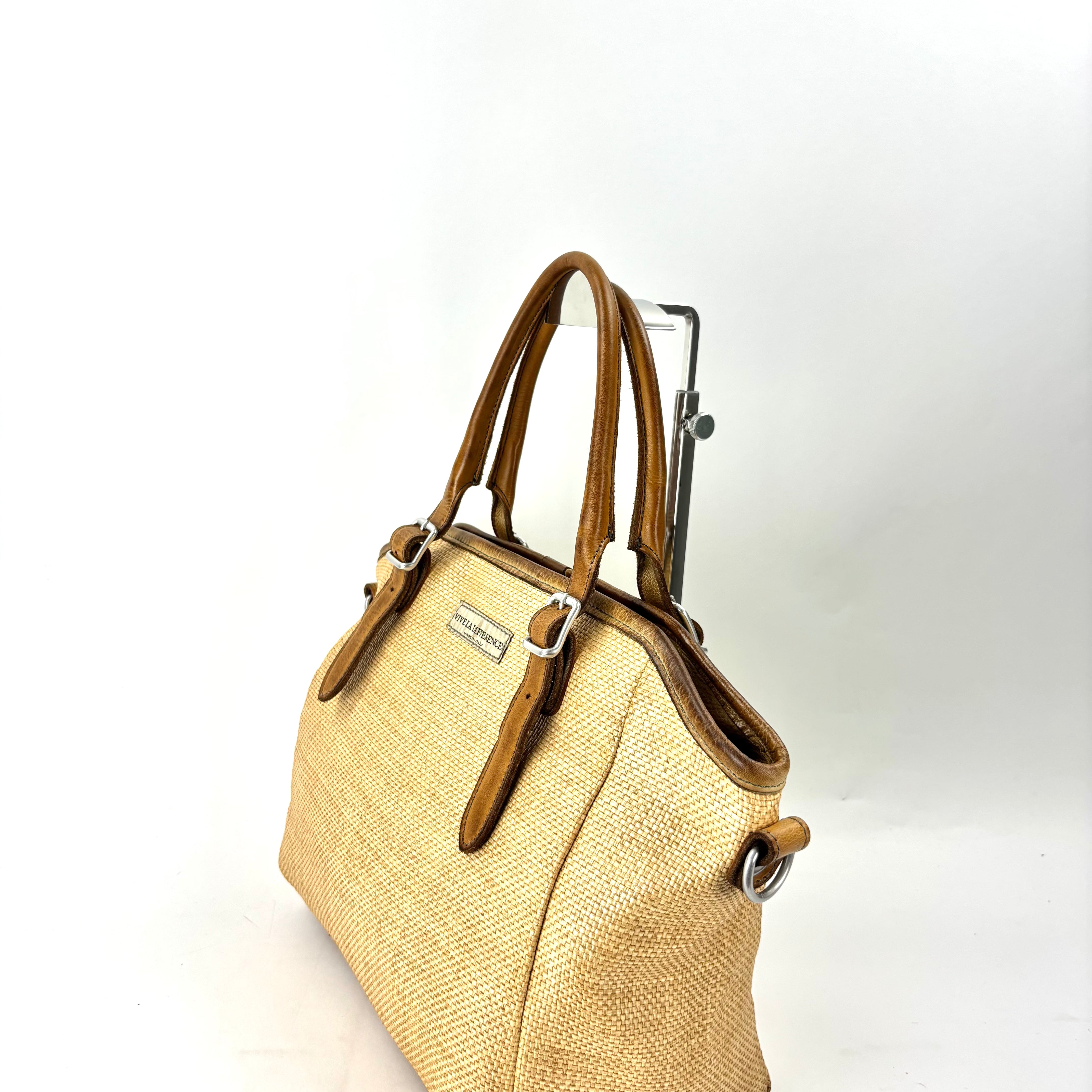 Vive La Difference DEAUVILLE Medium Raffia Leather Handle Tote - Big Bag NY 2