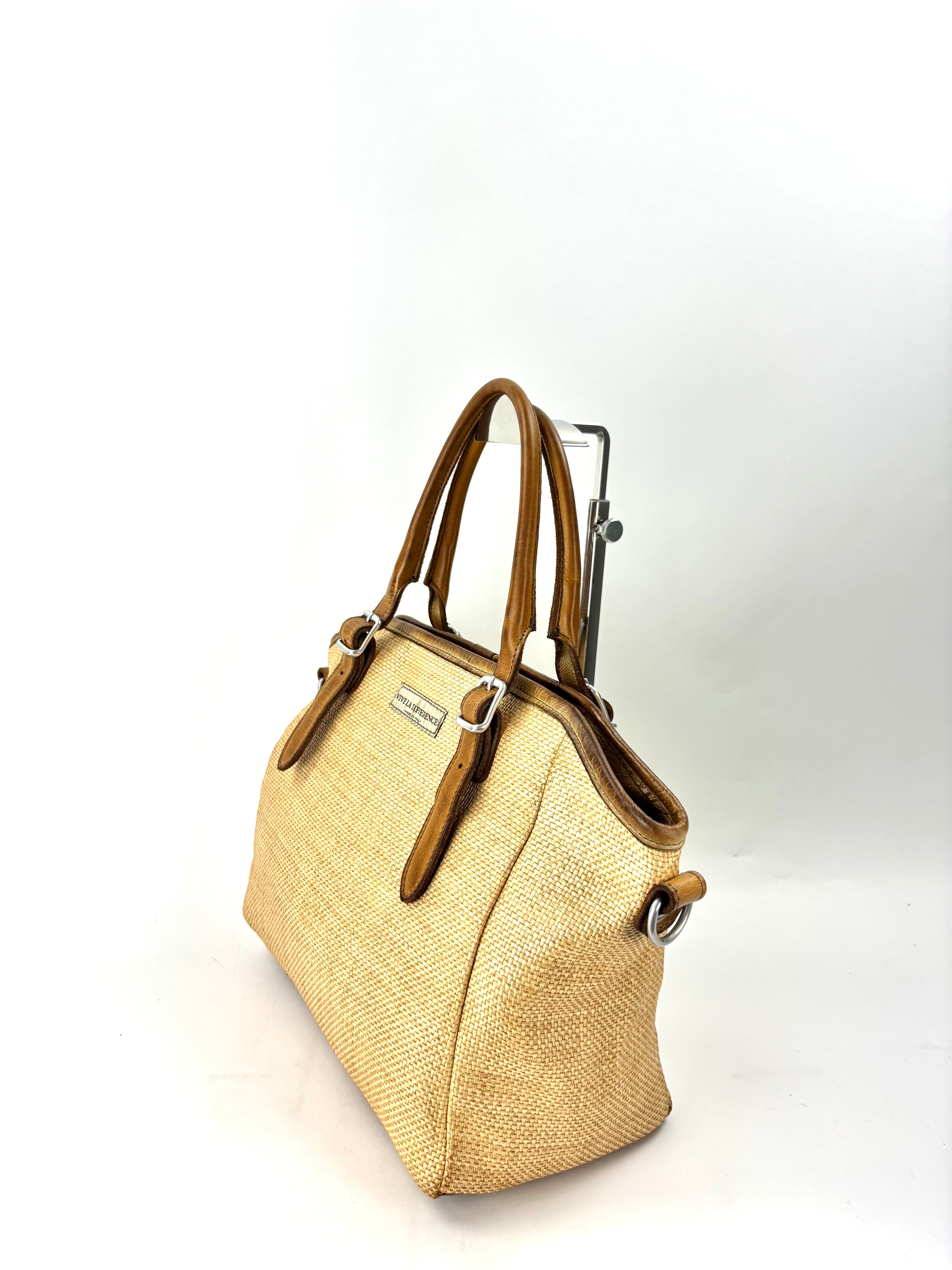 Vive La Difference DEAUVILLE Medium Raffia Leather Handle Tote - Big Bag NY 2