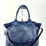 Vive La Difference FLAMINGO MAXI DOTS Perforated Tote INK BLUE - Big Bag NY 2