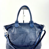 Vive La Difference FLAMINGO MAXI DOTS Perforated Tote INK BLUE - Big Bag NY 2