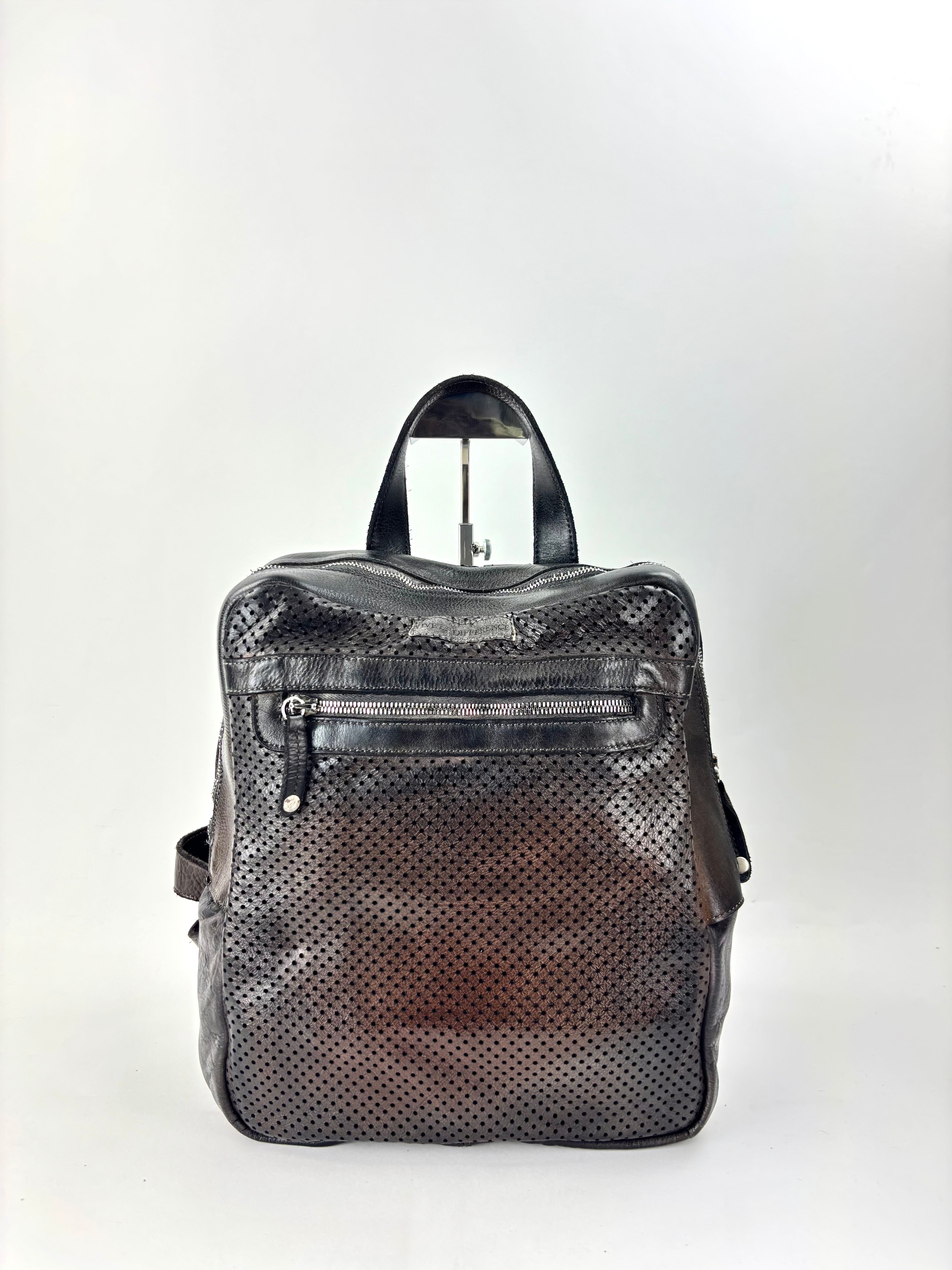 Vive La Difference FREELANCE DOTS Leather Backpack Ebano - Big Bag NY