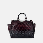 Vive La Difference Glamour Quilted Ombre Handle Tote Bag in Burgundy - Big Bag NY