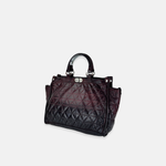 Vive La Difference Glamour Quilted Ombre Handle Tote Bag in Burgundy - Big Bag NY