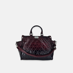 Vive La Difference Glamour Quilted Ombre Handle Tote Bag in Burgundy - Big Bag NY