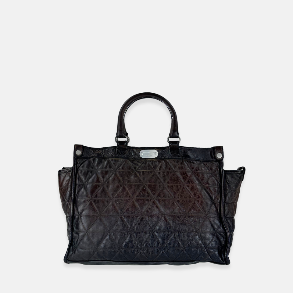 Vive La Difference Glamour Quilted Ombre Handle Tote Bag in Cocoa - Big Bag NY