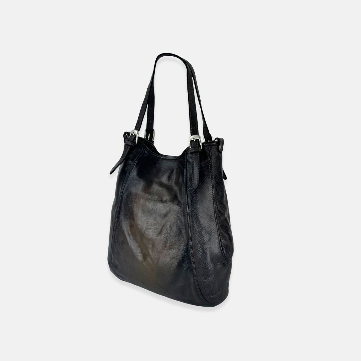 Vive La Difference Panorama Balloon Leather Tote Bag in Royal Brown - Big Bag NY