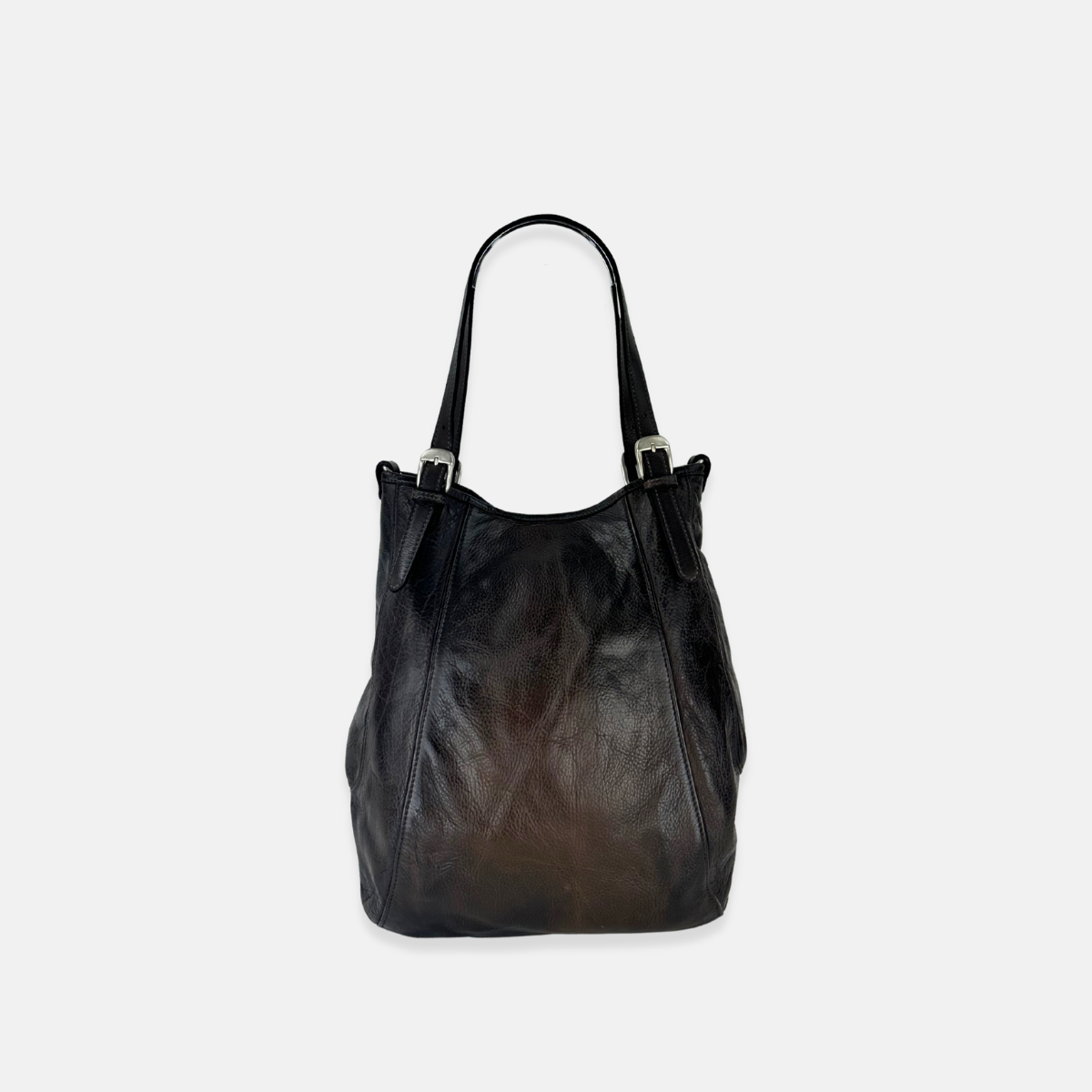 Vive La Difference Panorama Balloon Leather Tote Bag in Royal Brown - Big Bag NY