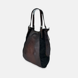 Vive La Difference Panorama Balloon Mixed Media Tote Bag in Cocoa Powder - Big Bag NY