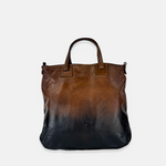 Vive La Difference Re-Edition Degrade Leather Tote Bag in Dark Caramel