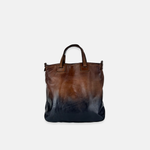 Vive La Difference Re-Edition Degrade Leather Tote Bag in Dark Caramel