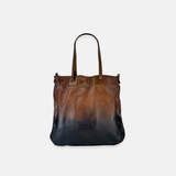 Vive La Difference Re-Edition Degrade Leather Tote Bag in Dark Caramel