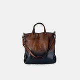 Vive La Difference Re-Edition Degrade Leather Tote Bag in Dark Caramel