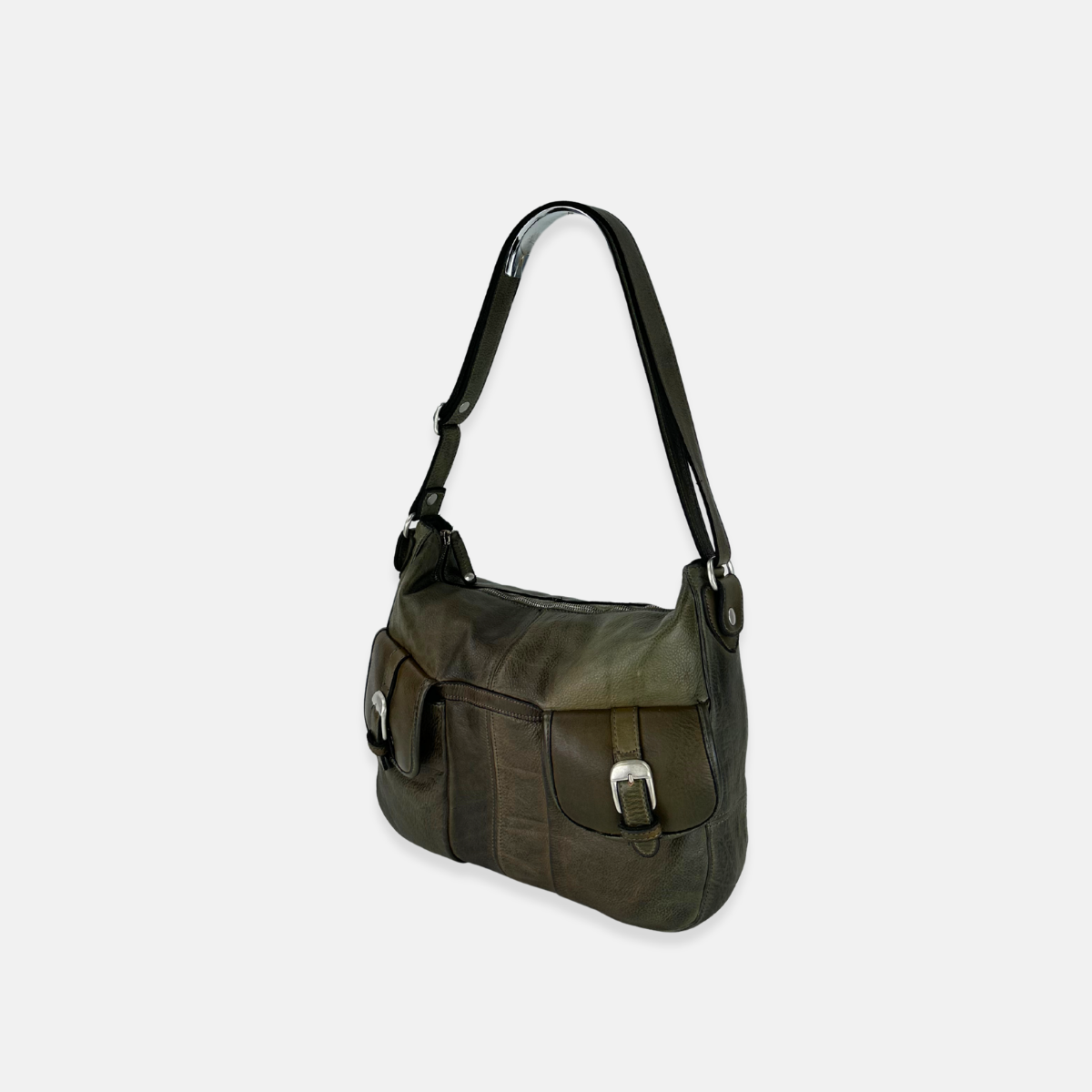 Vive La Difference Robin 2 Pocket Crossbody Bag in Green Stone - Big Bag