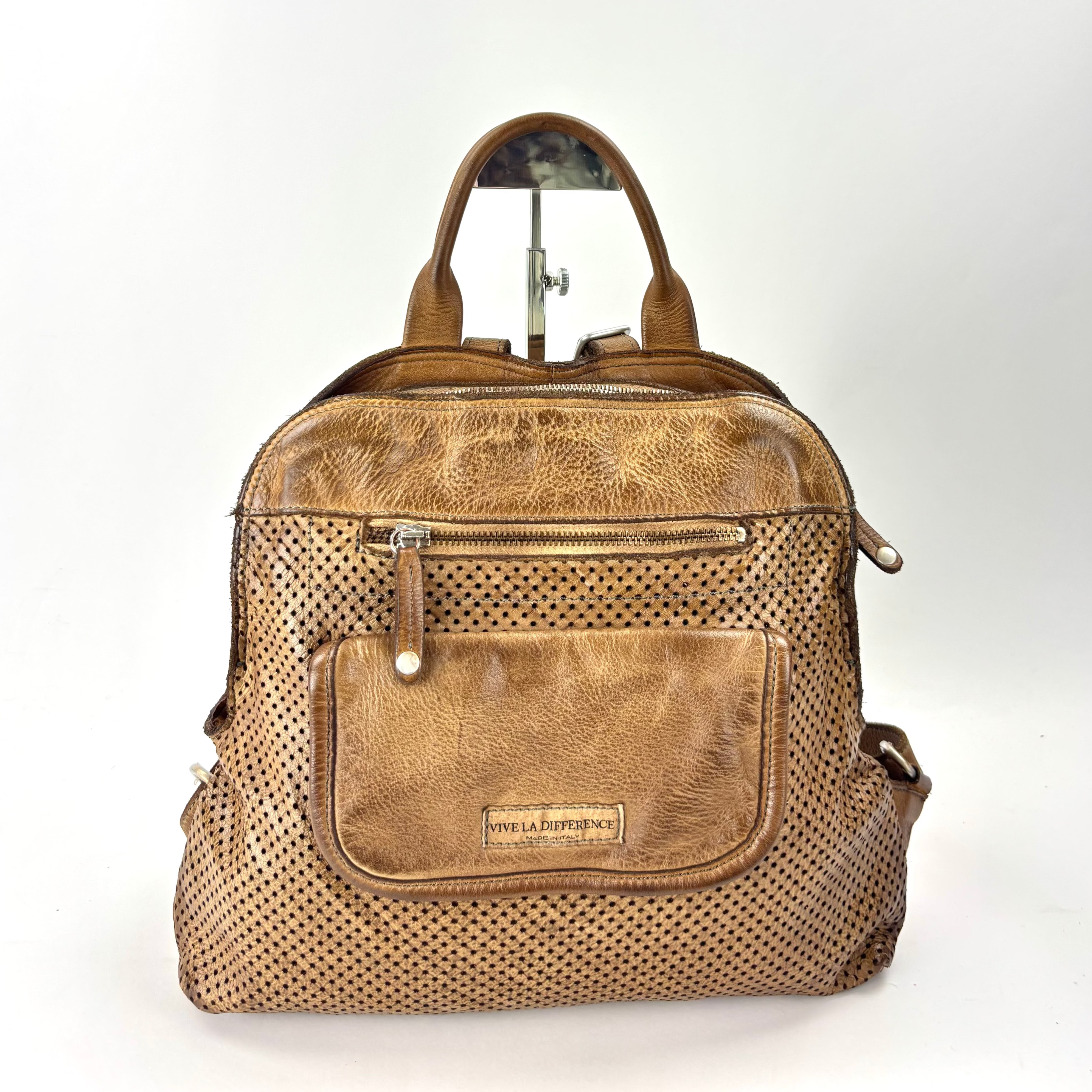 Vive La Difference SUDEST DOTS Leather Backpack Bamboo - Big Bag NY