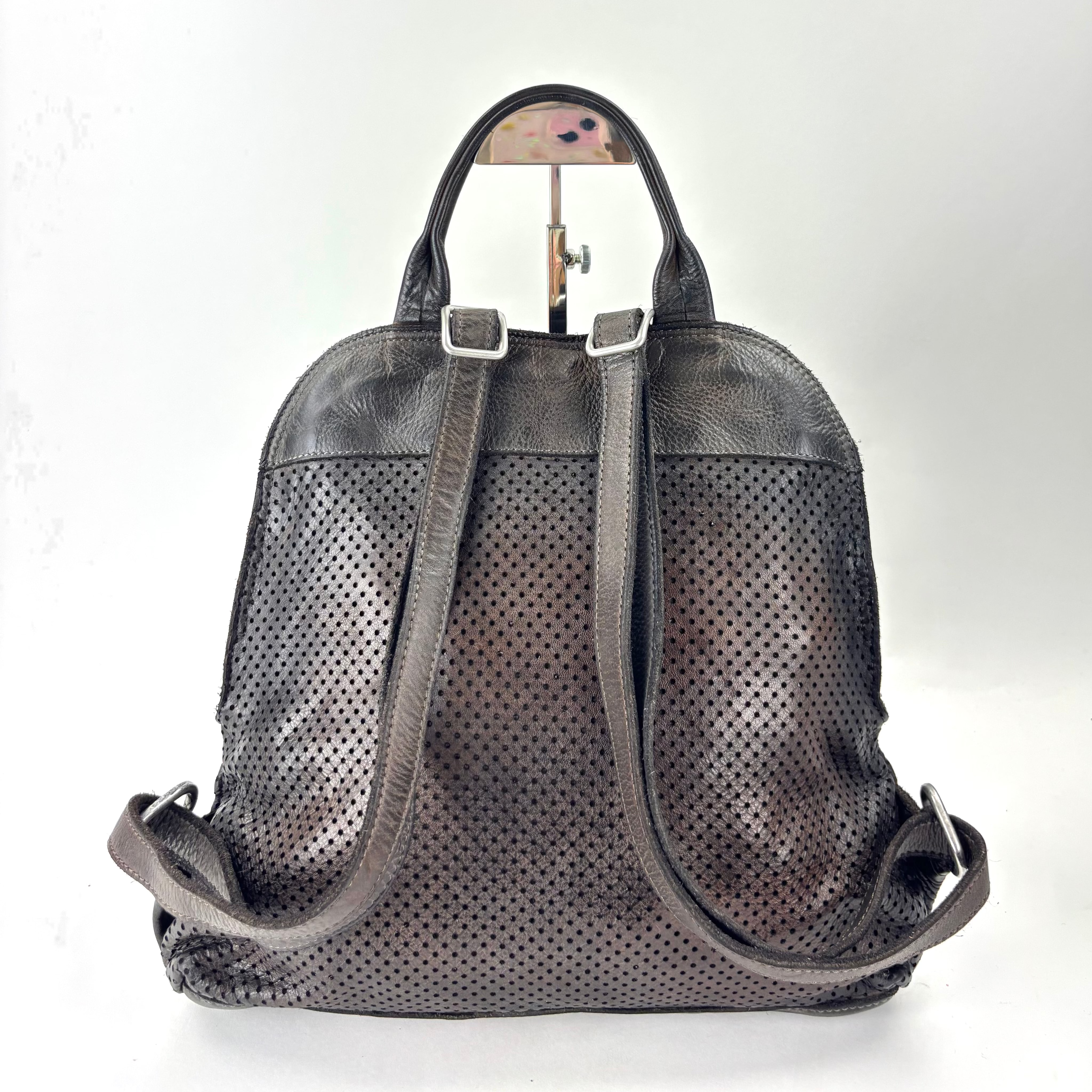 Vive La Difference SUDEST DOTS Leather Backpack EBANO - Big Bag NY 2