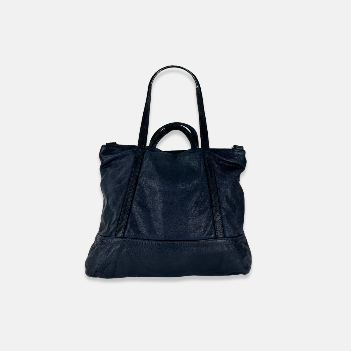 Vive La Difference Two Tone Double Handle Tote Bag in Washed Indigo - Big Bag NY