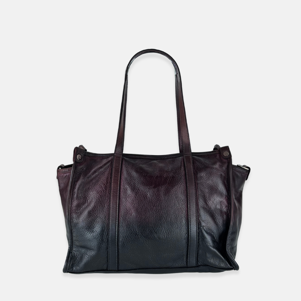 Vive La Difference VLD Winter Ombre Shoulder Tote Bag in Burgundy - Big Bag NY