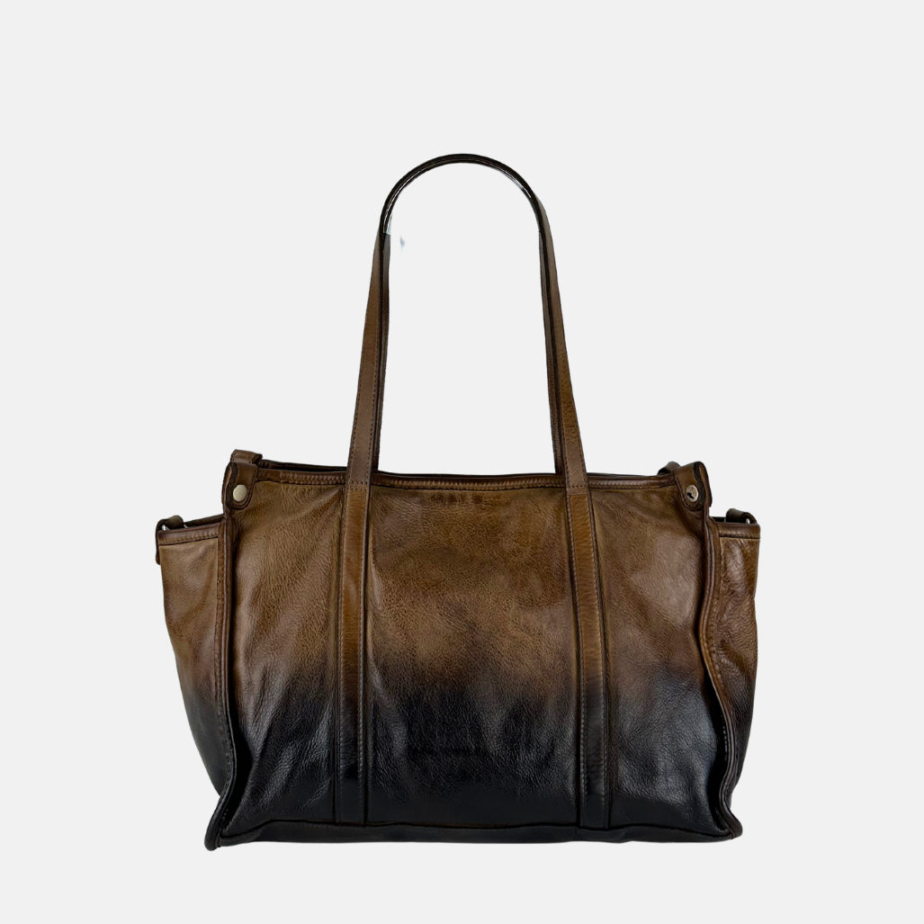 Vive La Difference VLD Winter Ombre Shoulder Tote Bag in Noce Brown - Big Bag NY