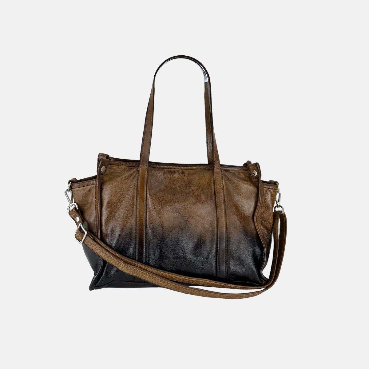 Vive La Difference VLD Winter Ombre Shoulder Tote Bag in Noce Brown - Big Bag NY