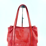 Vive La Difference WINGS Perforated Leather multi compartment Tote CORAL - Big Bag NY
