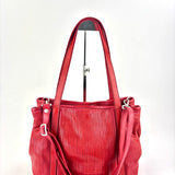 Vive La Difference WINGS Perforated Leather multi compartment Tote CORAL - Big Bag NY 1