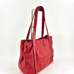 Vive La Difference WINGS Perforated Leather multi compartment Tote CORAL - Big Bag NY 2