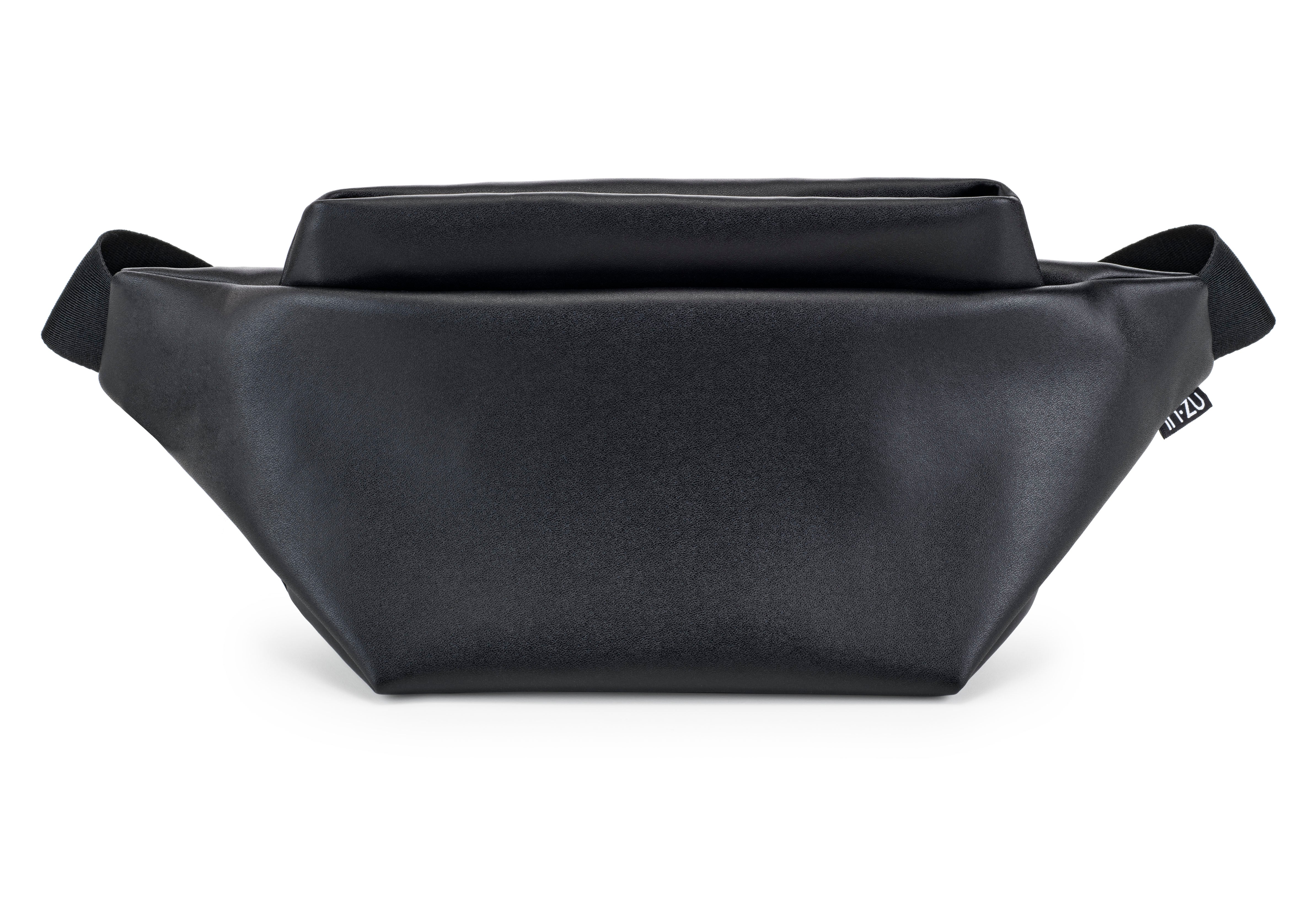 In-Zu Wallaby Crossbody Sling in Black Appleskin - Big Bag NY