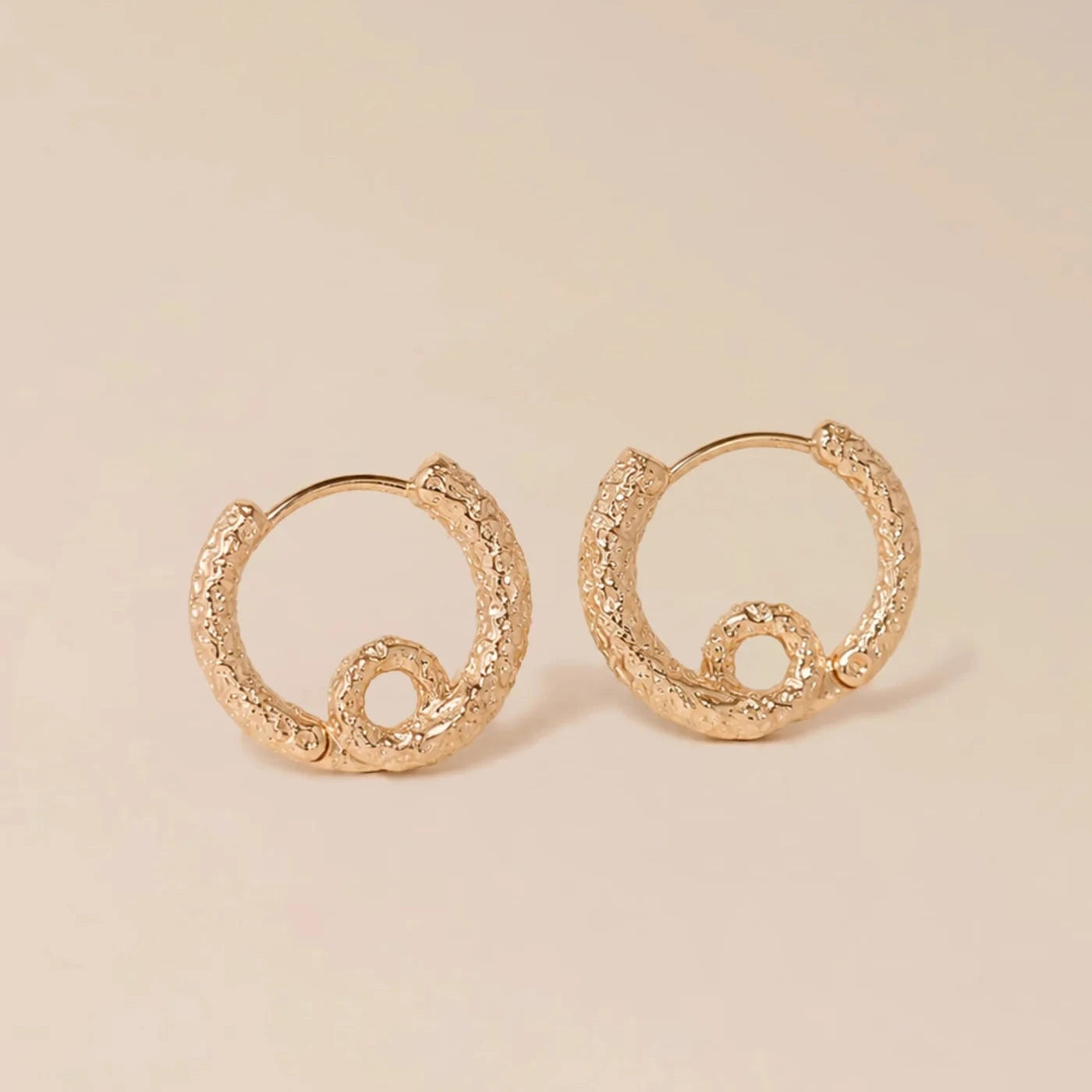 Waekura Mira mini hammered hoop earrings-  Big Bag NY
