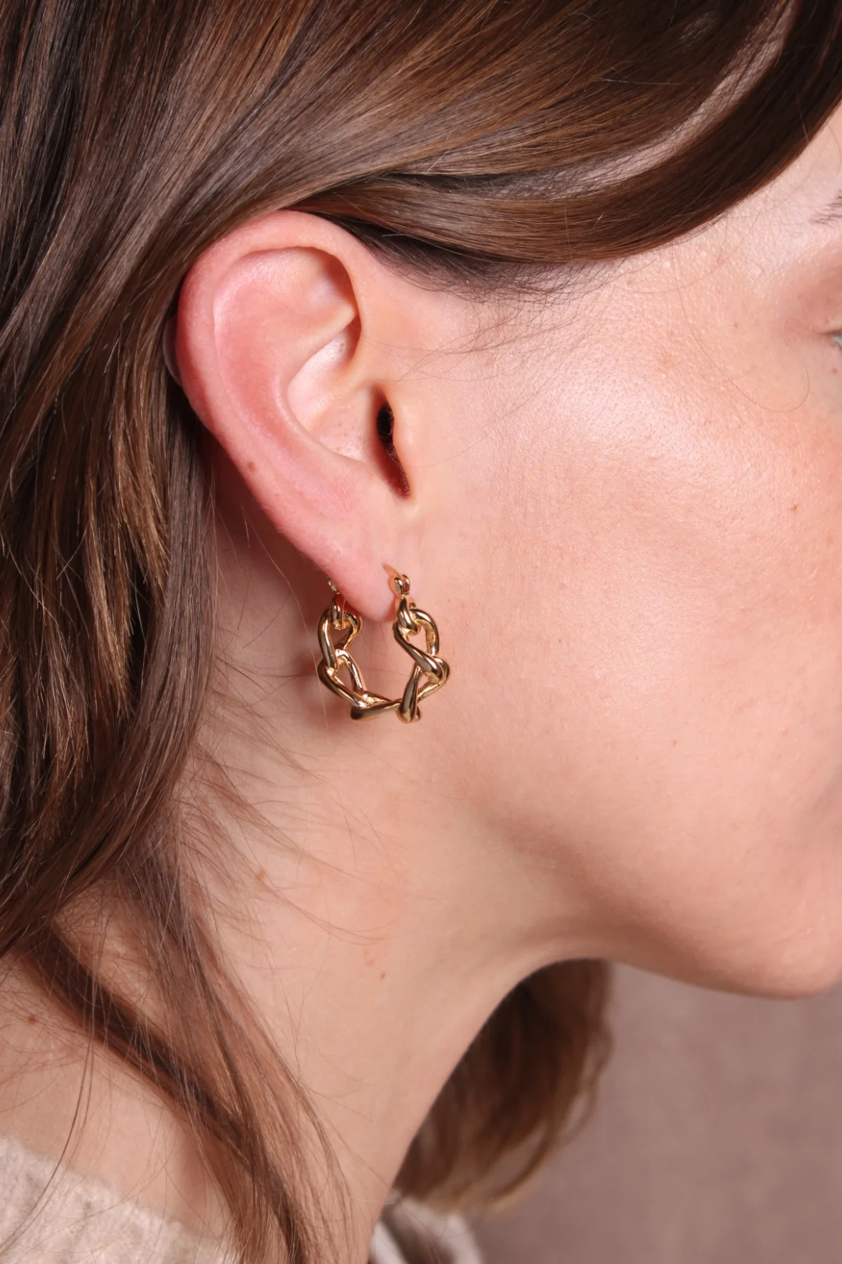 Waekura Simone hoop gold earrings - Big Bag NY