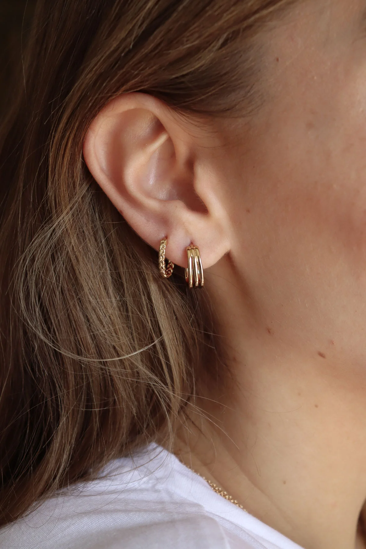 Waekura Yago gold hoop earrings - Big Bag NY