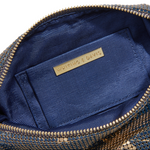 Whiting and Davis Diana Star Hobo Shoulder Bag Navy with Gold stars - Big Bag NY interior