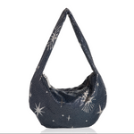 Whiting and Davis Diana Star Hobo Shoulder Bag Navy with Silver stars - Big Bag NY