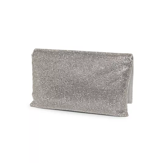 Whiting and Davis Gemma Clutch Pewter back view Big Bag NY