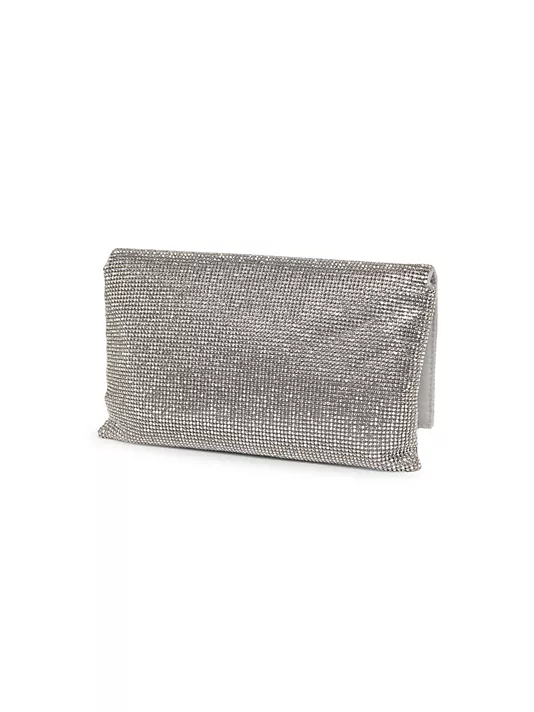 Whiting and Davis Gemma Clutch Pewter back view Big Bag NY