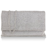 Whiting and Davis Gemma Clutch Pewter back view Big Bag NY