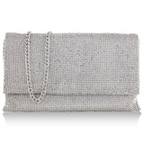 Whiting and Davis Gemma Clutch Pewter back view Big Bag NY